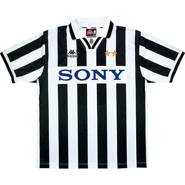Camiseta Juventus Primera equipación Retro 1995 1996 Negro Blanco